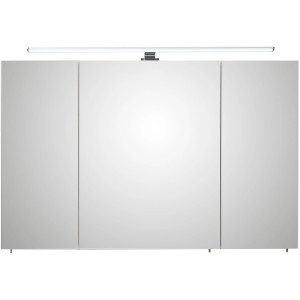 Pelipal Spiegelschrank Quickset 360, weiß glänzend, 110 cm breit, mit Aufsatzleuchte.