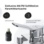 AM.PM Wannenarmatur X-Joy Chrom Aufputz mit SoftMotion Kartusche und Wassersparfunktion.