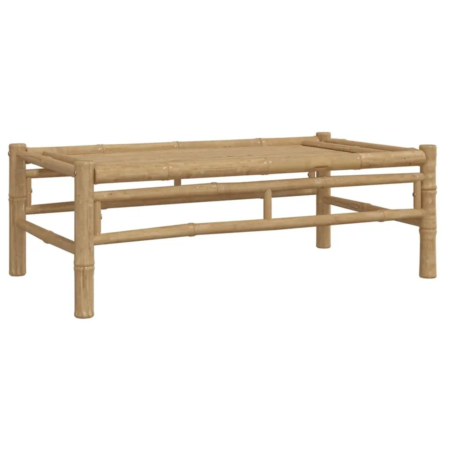 Couchtisch aus Bambus, Teil des vidaXL Garten-Lounge-Sets.