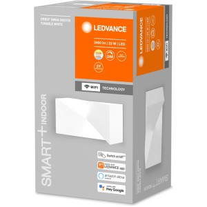 Ledvance Smart+ WiFi Wandleuchte Orbis Swan, dimmbar, weiß, 30x15cm. Für Innenräume.