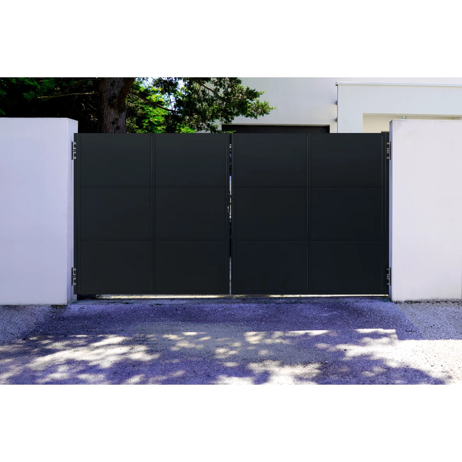 Casanoov Nali 3 5 M H 180 Cm Mattschwarzes Stahl Flügeltor günstig online kaufen