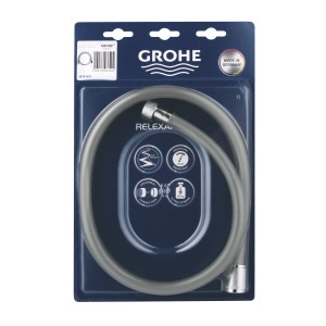 Grohe Relexaflex Brauseschlauch, 1500 mm, Chrom, knickfest und reinigungsfreundlich.