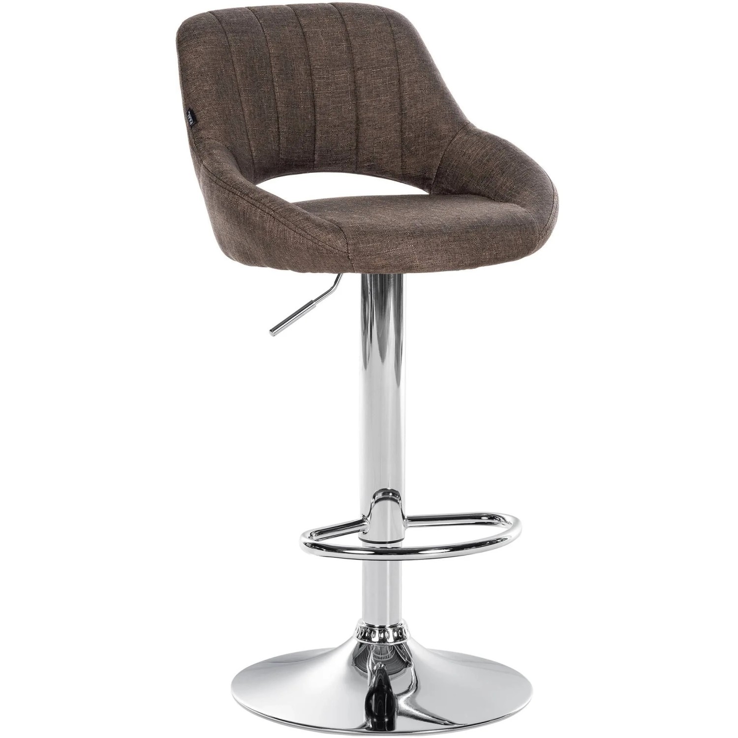 DELUKE Barhocker SEGAD Stoff Braun 46,5x48x85cm Silber Barstuhl Mit Lehne Tresenhocker Tresenstuhl