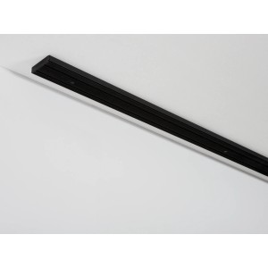 Schwarzes Gardinia Vorhangschienen-Set, 2-läufig, 210 cm, zur Deckenmontage.