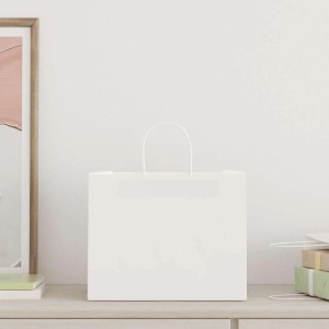 vidaXL Papiertragetaschen 250 Stk mit Henkeln Weiß 32x22x24 cm 4101623