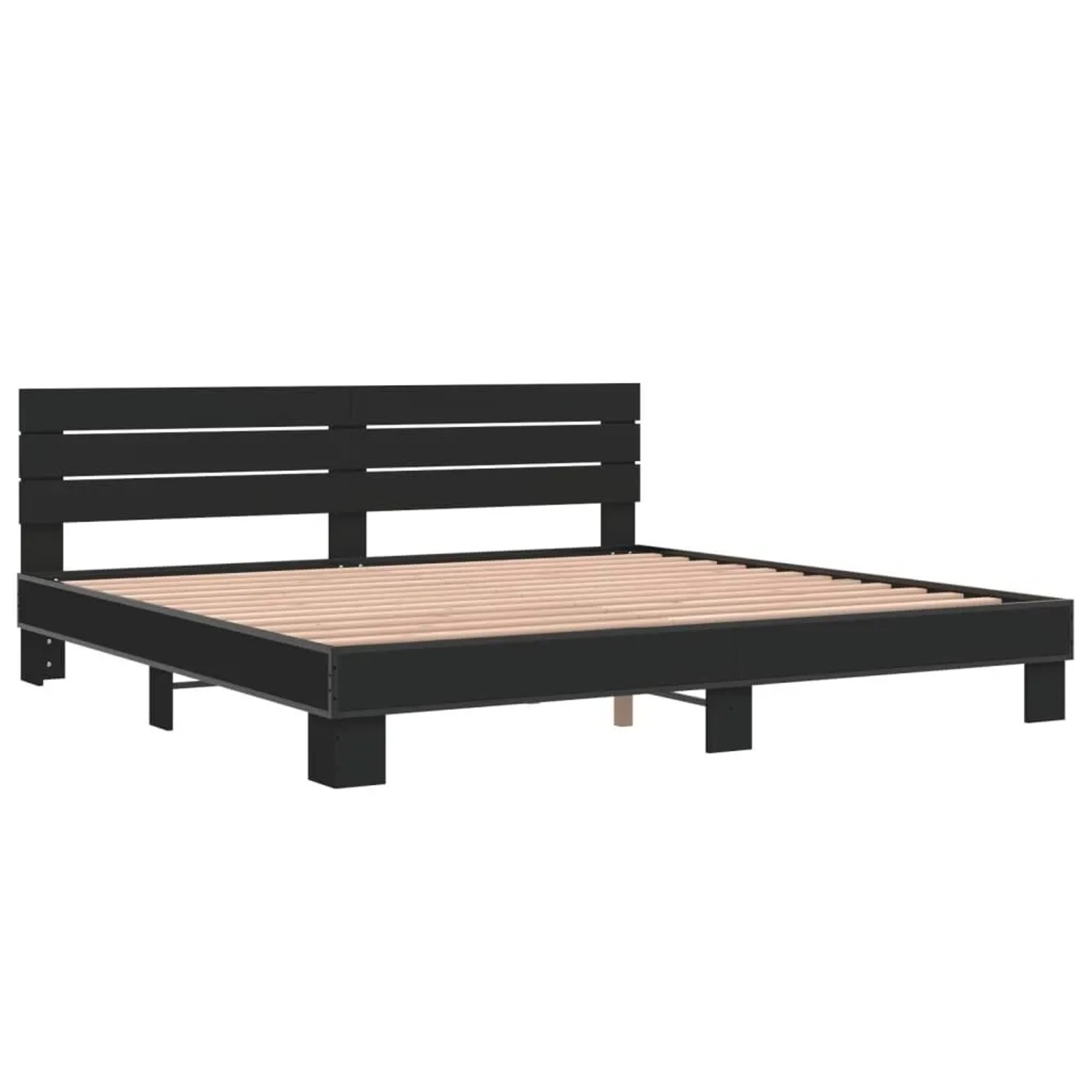 vidaXL Bettgestell Schwarz 200x200 cm Holzwerkstoff und Metall 3280127 günstig online kaufen