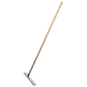 Sonneck Gartenrechen mit 14 Zähnen und Holzstiel, ideal für Gartenarbeiten.