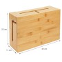 Relaxdays Kabelbox Bambus Natur Magnetdeckel 11 x 32 x 22 cm 1,5 kg_4