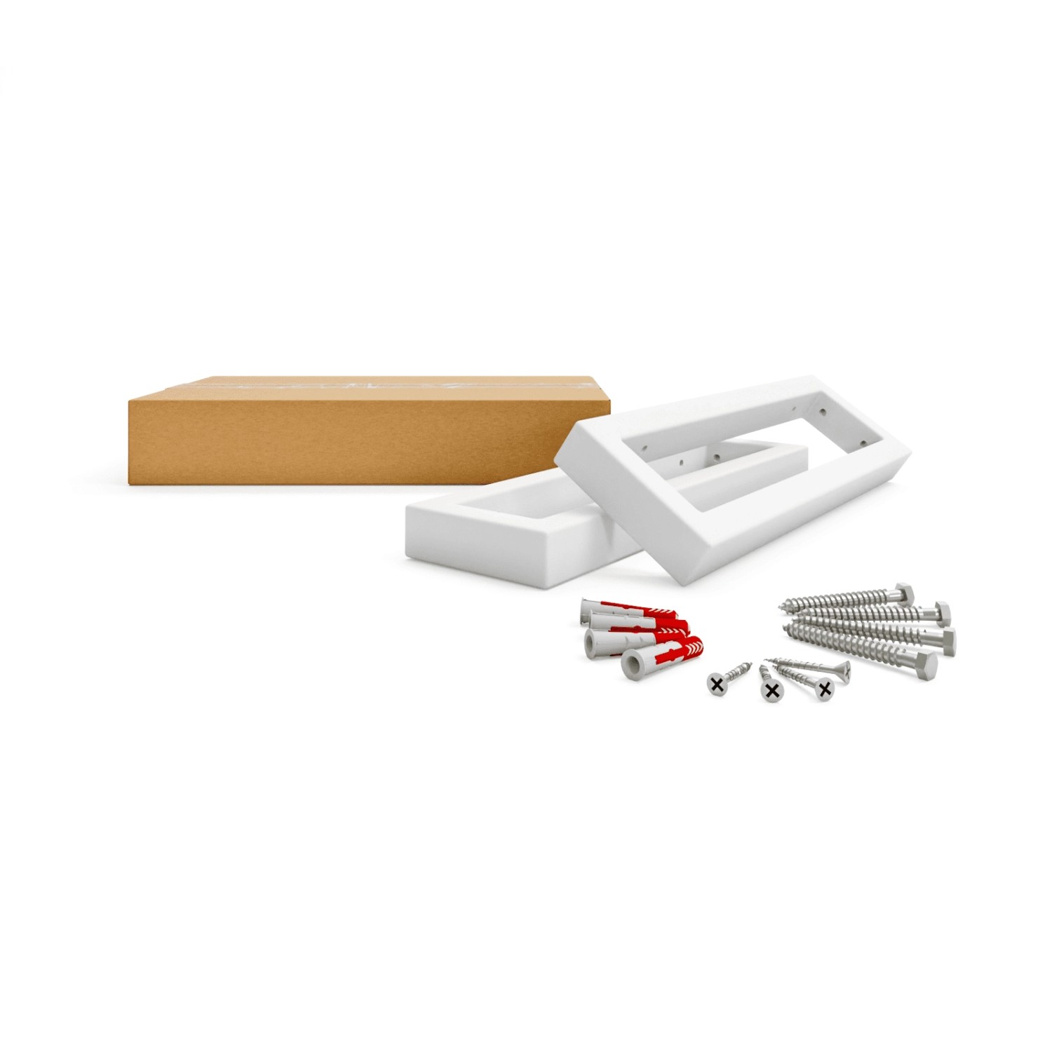 HEVVA Waschtischhalterung RHEIN 10 cm Hoch 40 cm Tief 2er Set Weiß_2