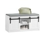 SoBuy Schuhbank mit Sitzfläche Sitzbank mit Stauraum Schuhregal 90x46x35cm Weiß FSR133-K-W