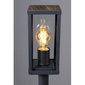 Eco-Light Wegeleuchte Karo mit Holzoptik, eckig, klassisch, 100x11x11 cm.