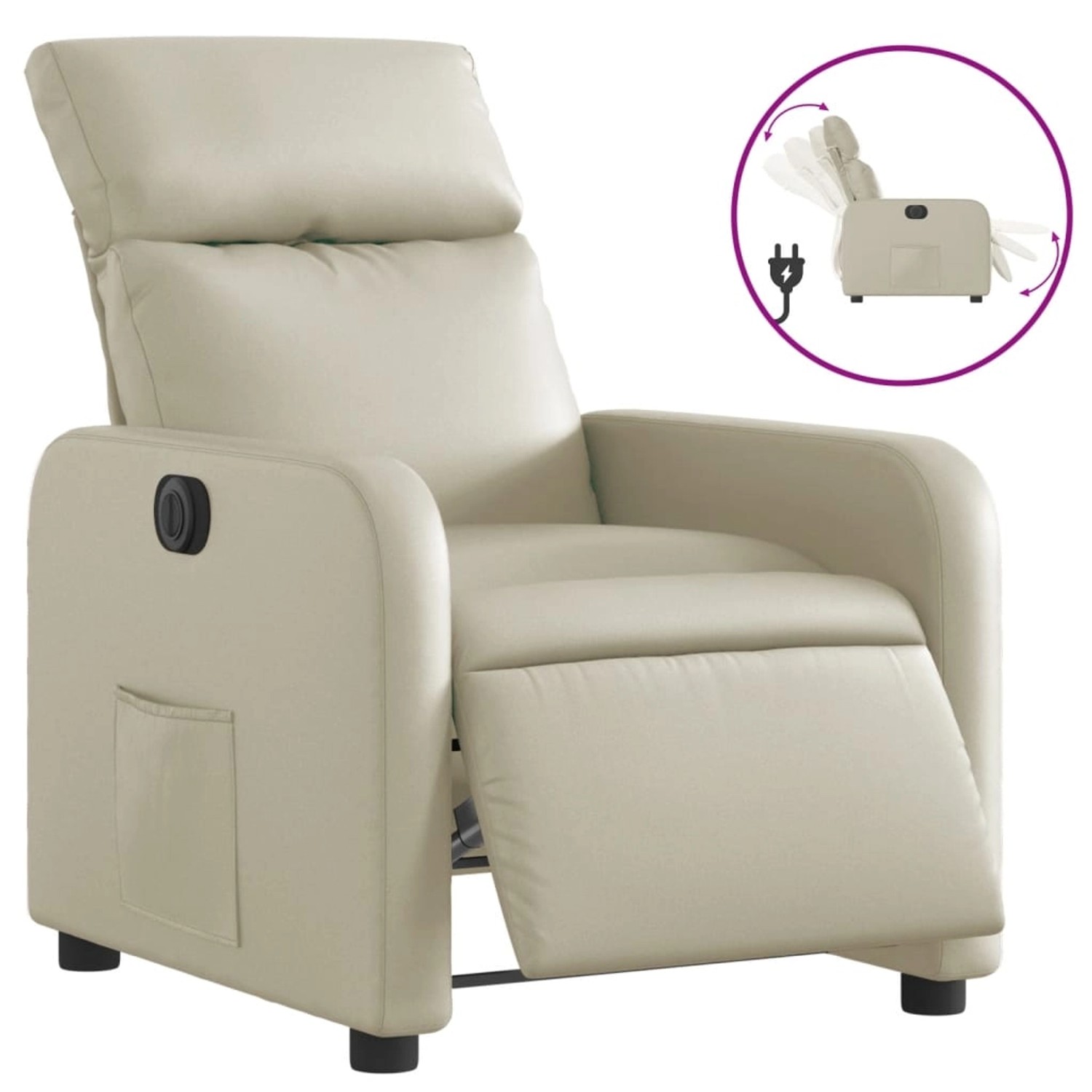 vidaXL Relaxsessel Elektrisch Creme Kunstleder 3206736 günstig online kaufen