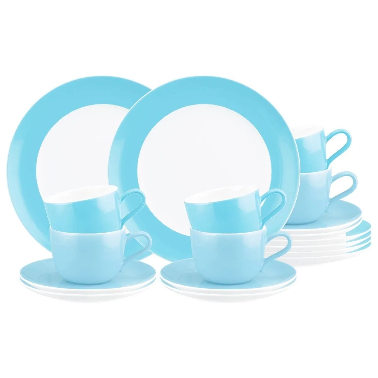 Seltmann Weiden Liberty Pure Colors Kaffeeservice 18-teilig Lagoon Blue