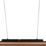 Holzfarbige LED-Pendelleuchte Deacon mit Touch Dimmer, 42W, 5000 lm für Wohn- und Schlafzimmer.