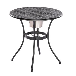 Merxx Gartentisch, runder Tisch aus Aluminium, 70x68 cm, ideal für den Garten.