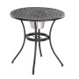 Merxx Gartentisch, runder Tisch aus Aluminium, 70x68 cm, ideal für den Garten.