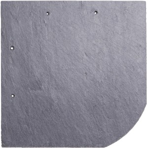 Naturschiefer Universal, 20x20 cm, zur Bitumenbedachung. Robuste Schieferplatte mit Bohrlöchern.