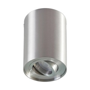 Moderne Arcchio Jolina Deckenlampe aus gebürstetem Aluminium, zylindrisch, mit verstellbarem GU10 Spot.