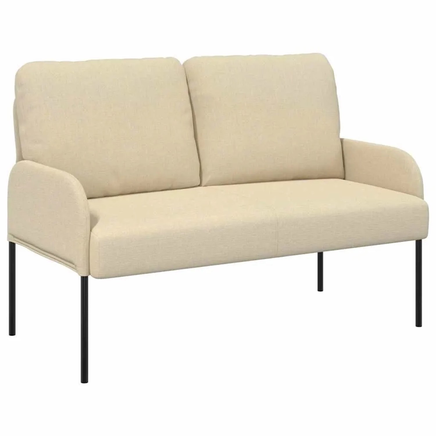 vidaXL Sofas mit Kissen 110cm Creme Sperrholz 42023452