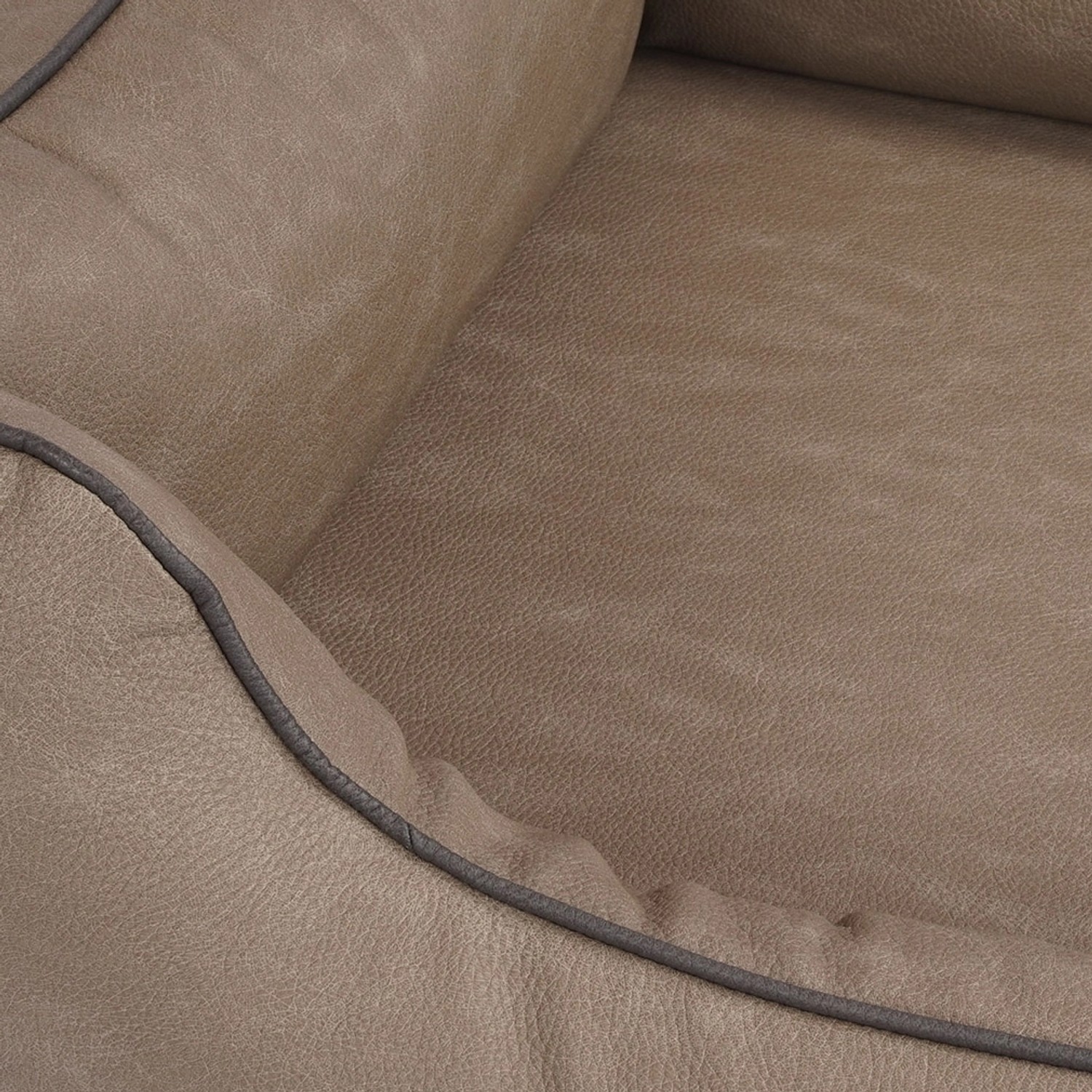 Detailaufnahme: Knuffelwuff Hundebett Rockland XXL aus Kunstleder in Stone, orthopädisch.