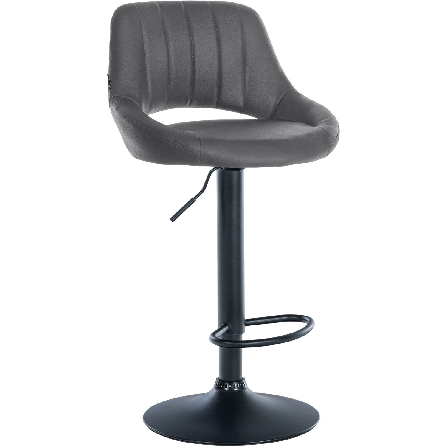 CLP Barhocker Milet Kunstleder Grau/Schwarz