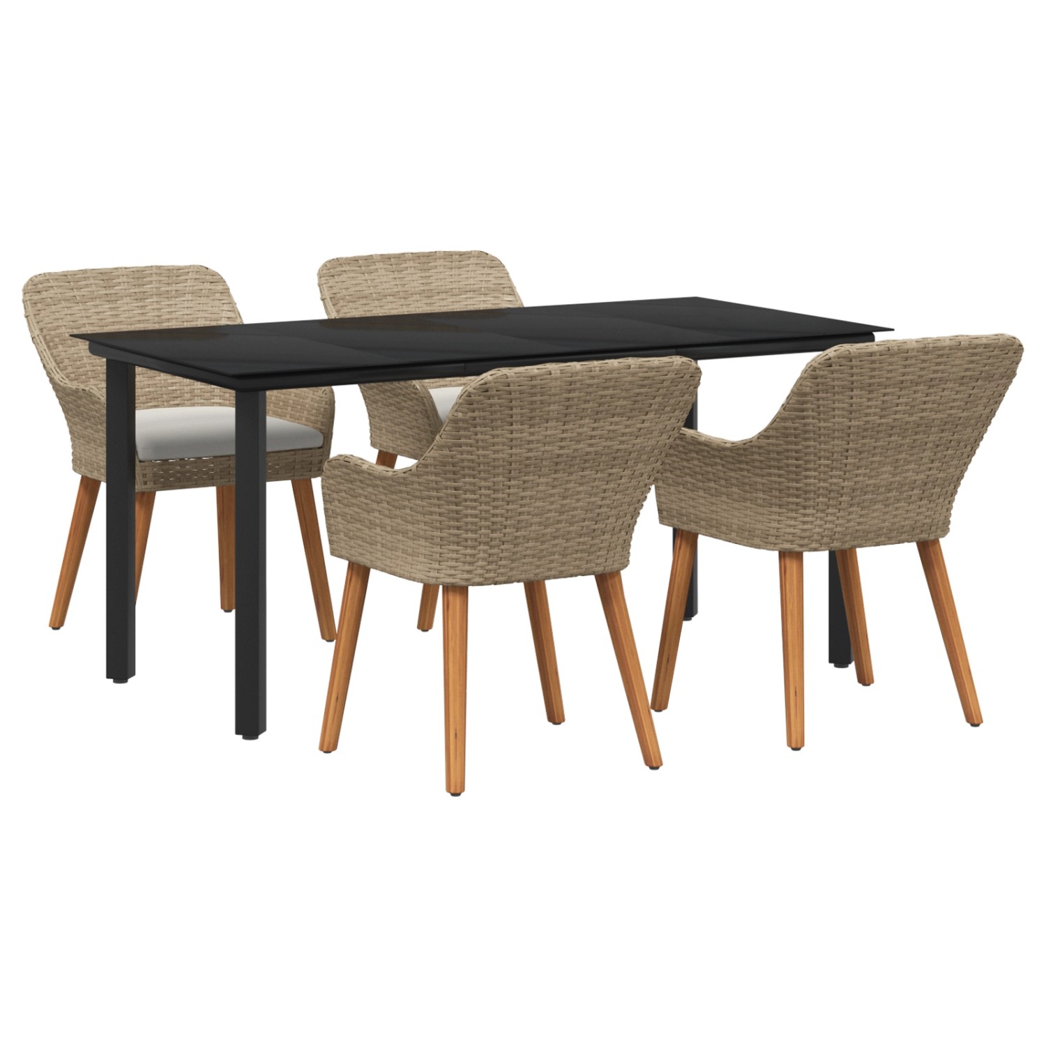 vidaXL 5-Teilige Garten Essgruppe Beige Poly Rattan 3261701 günstig online kaufen