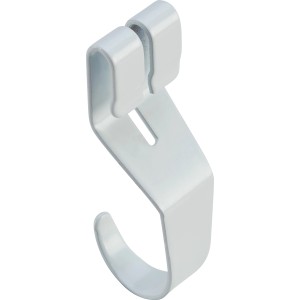 Weißer Metall-Multifunktionshaken (8cm) für Regalsysteme.