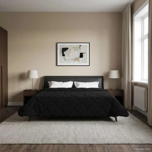 vidaXL Sommerdecke Schwarz 240 x 260 cm Mikrofaser und Teddy-Fleece 42026192
