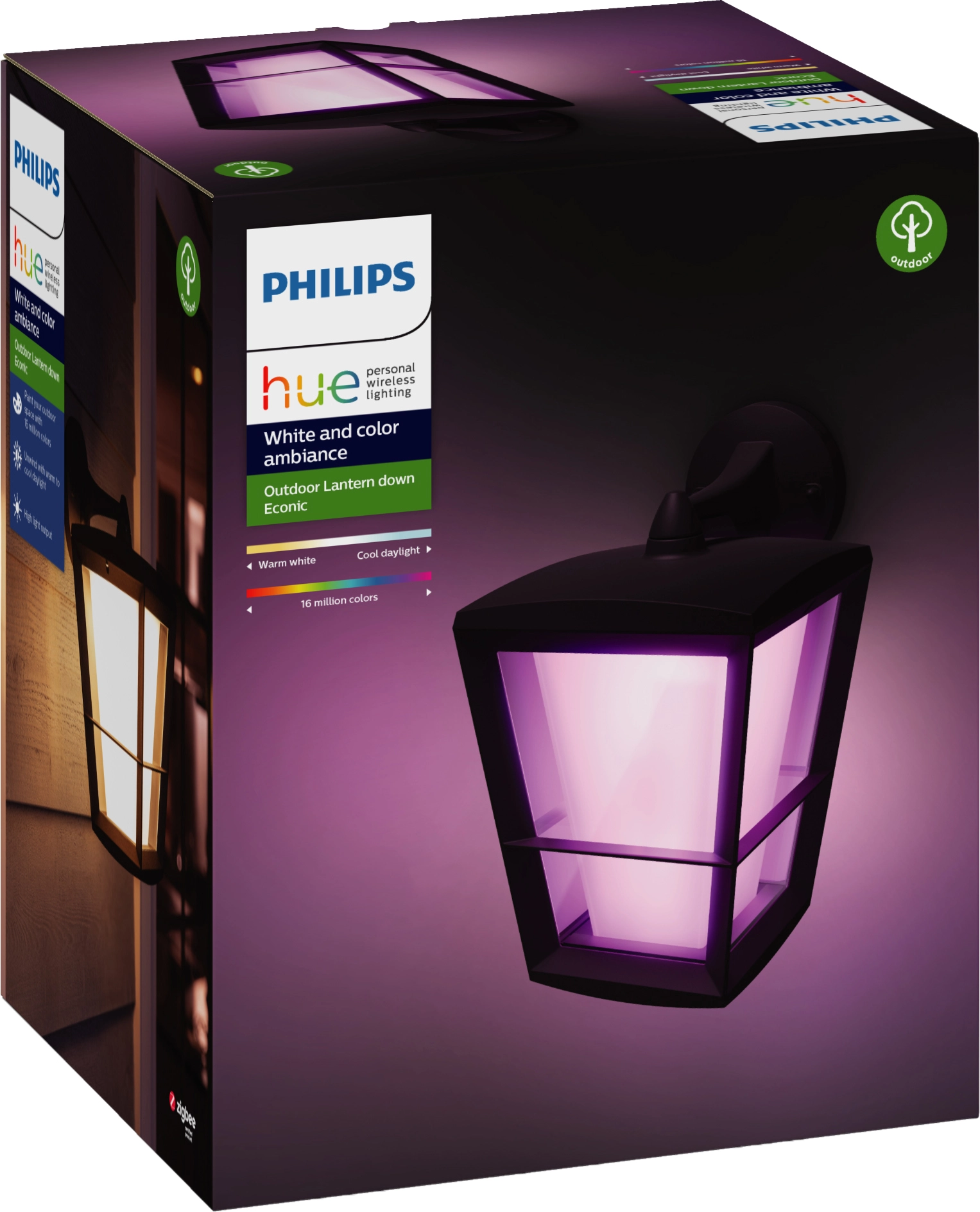 Philips White LED-Laternenleuchte Econic Hue Color hängend & Amb.