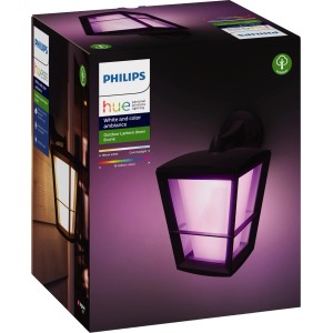 Verpackung der Philips Hue Econic LED-Laternenleuchte hängend für den Außenbereich, Farbe Schwarz.