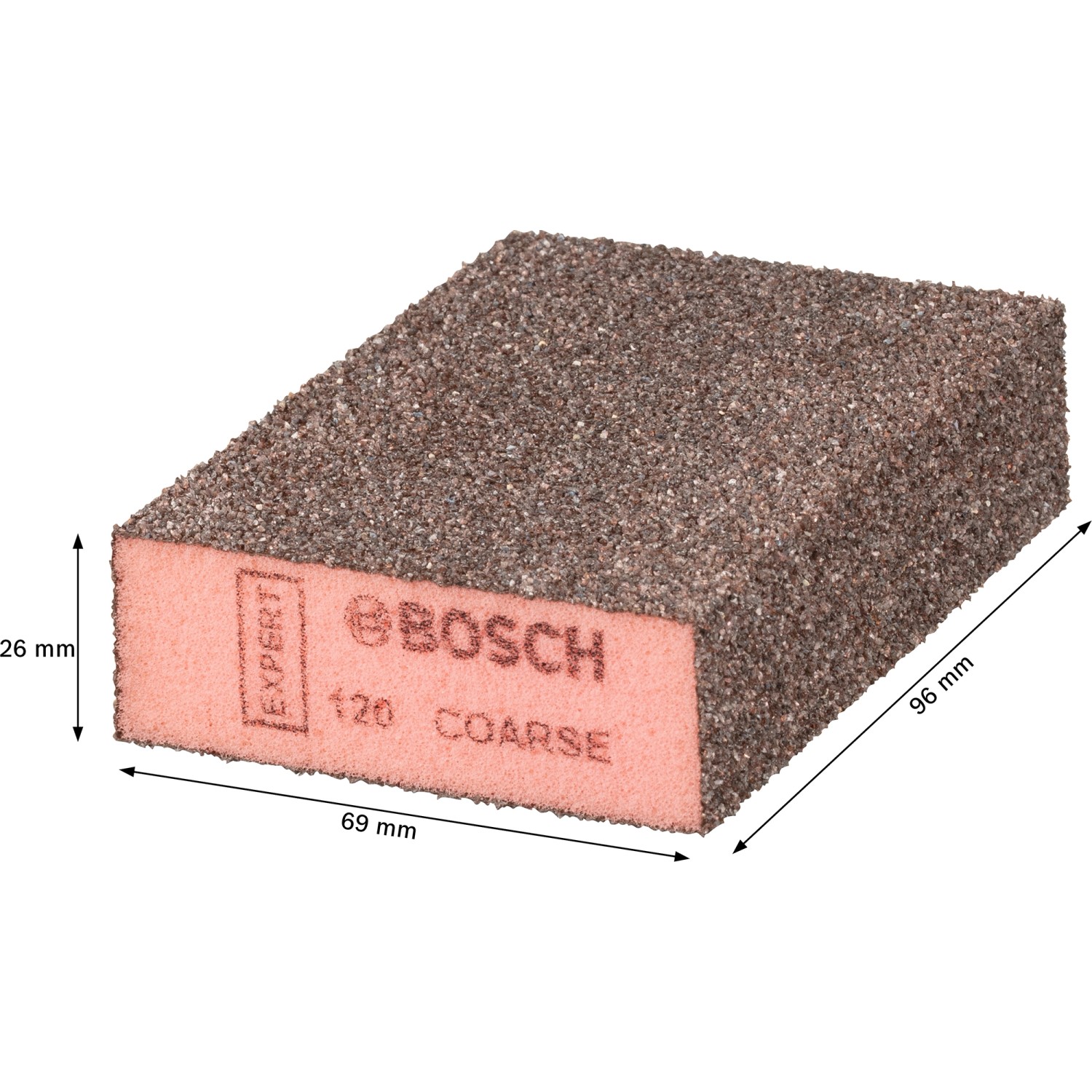 Bosch Expert Schleifschwamm für Holz und Farbe, 96x26x69mm, grobe Körnung.