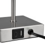 Detailaufnahme der Reality Tischleuchte Ole in Nickel Matt mit USB- und USB-C-Anschluss.
