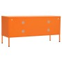 VidaXL TV-Schrank, orange, 105x35x50 cm, Stahl, mit Gittertüren und Füßen.