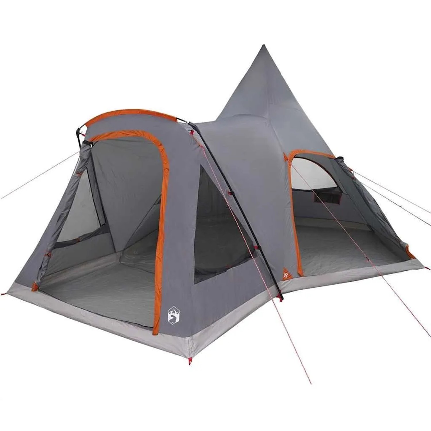vidaXL Teepee Zelt mit Dach Grau und Orange 545 x 450 x 295 cm 42004001