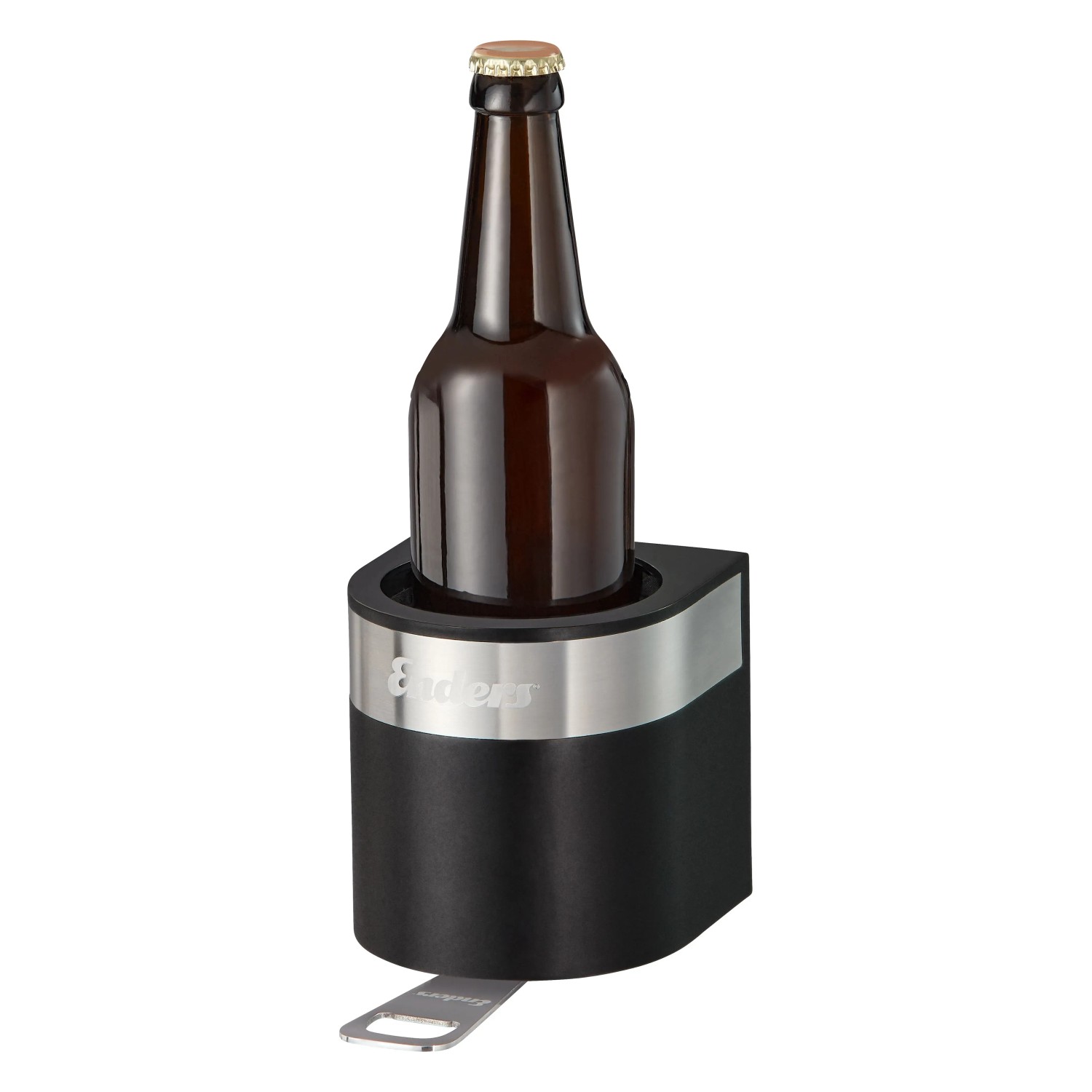 Enders Flaschenhalter Grill Mags mit Flasche und Öffner. Magnetischer Halter für Grillutensilien.