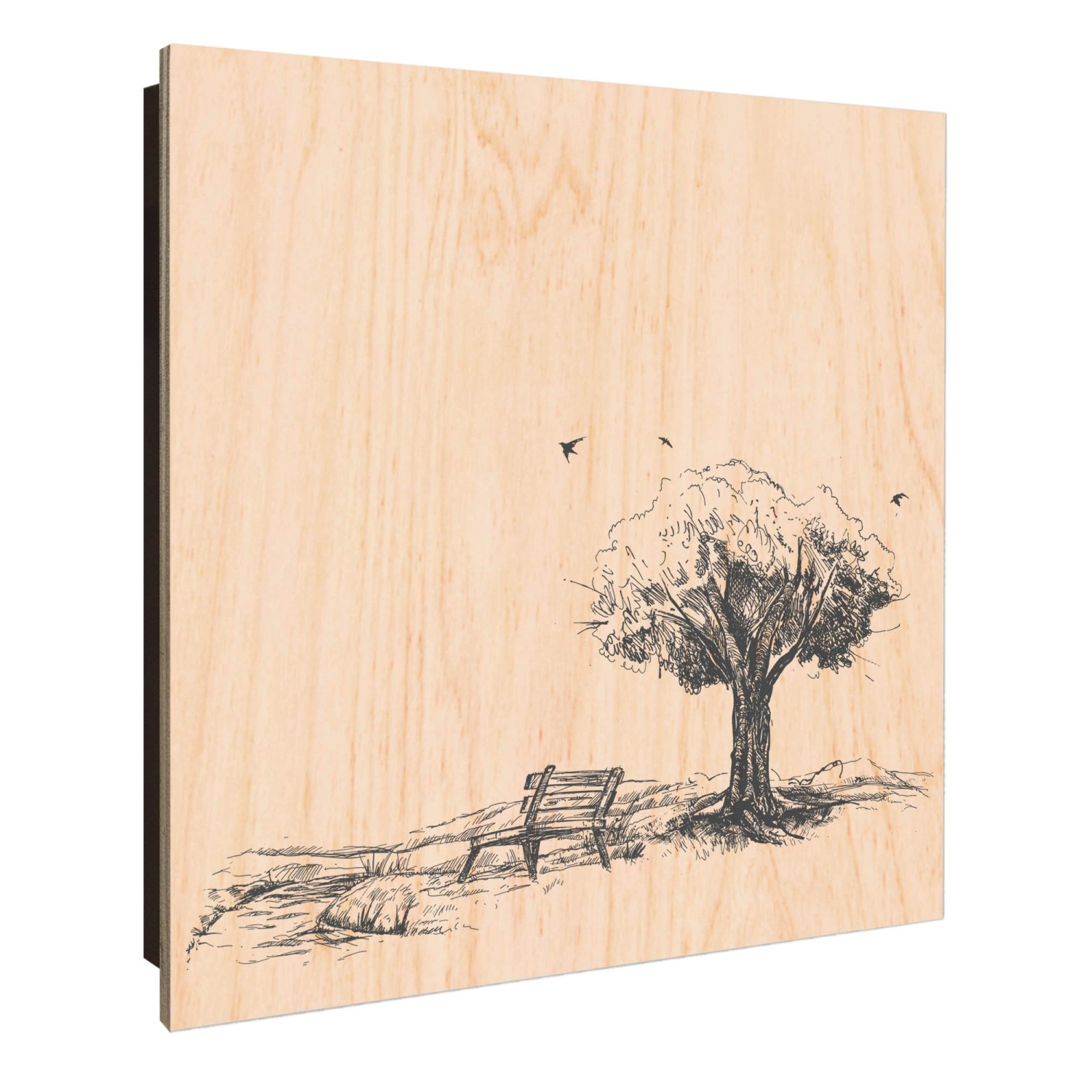 Banjado Schlüsselkasten Holz 30x30cm Schwarz Scharnier Rechts 50 Haken Desi günstig online kaufen