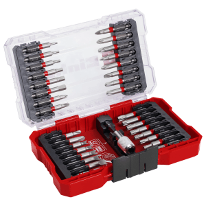 Einhell Bit-Set M-Case, 33-teilig, mit verschiedenen Schraubendreher-Bits und Bithalter in roter Aufbewahrungsbox.