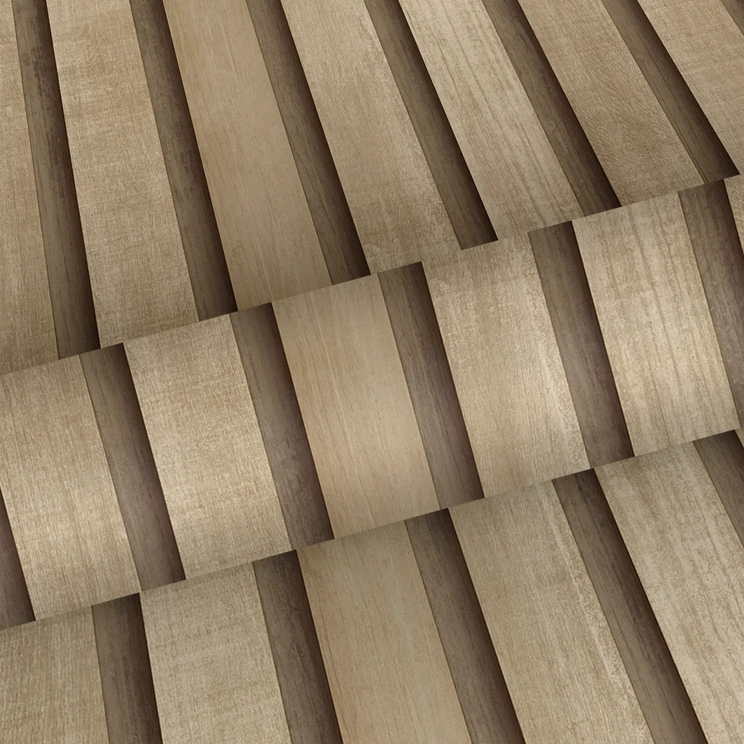 Sanders & Sanders Tapete: 3D Holzpaneele in Beige, 53 cm breit.