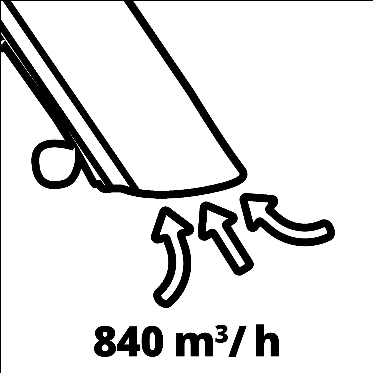 Symbolbild: Saugrohr des Einhell Laubsaugers GC-EL 3000 E mit Saugleistung 840 m³/h.