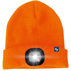 Orange Scheibler LED Kindermütze Malix für Arbeitskleidung mit leuchtender LED.