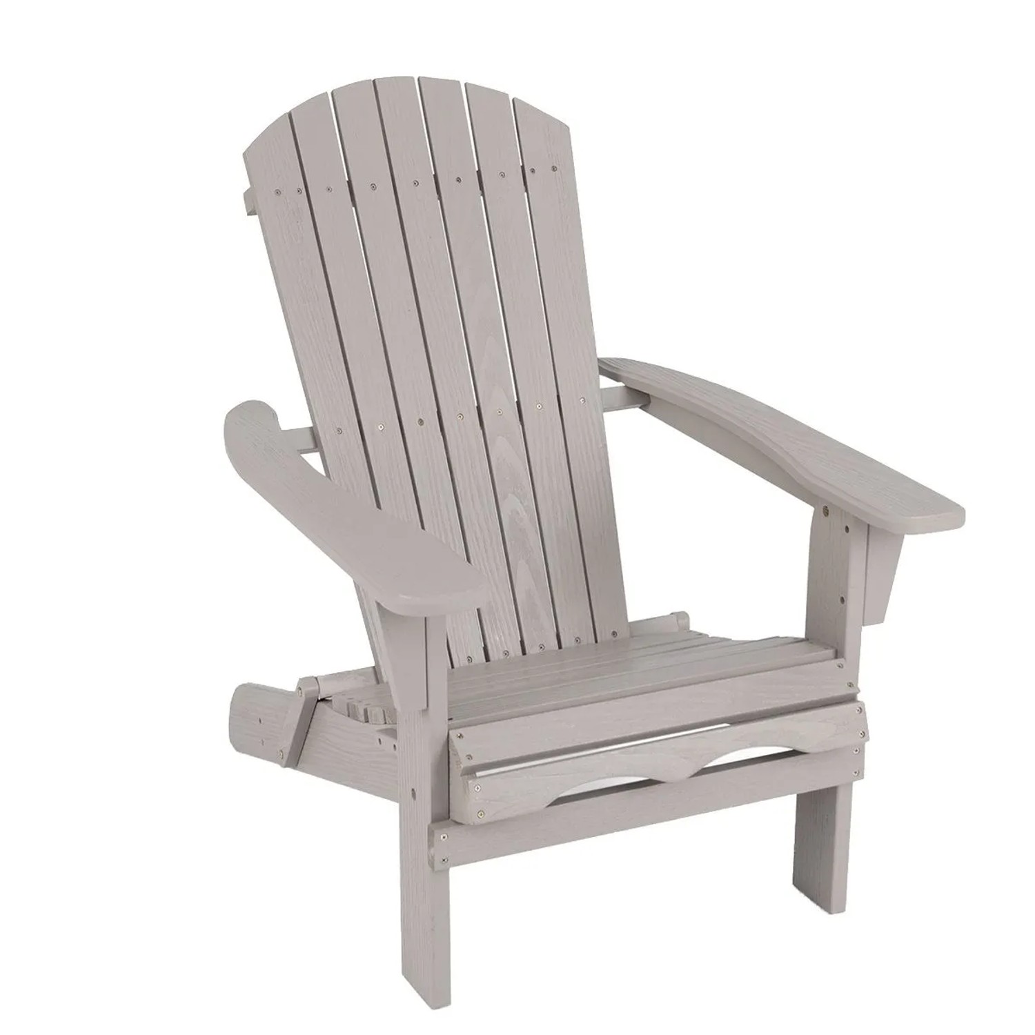 Costway Adirondack Stuhl Klappbar Holz Grau 180 kg Tragfähigkeit