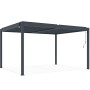 Freistehende, graue Cazeboo Piana Bioklimatische Pergola 4x3m aus Aluminium und Stahl.