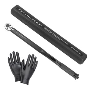 STAHLWERK Drehmomentschlüssel TW-350 ST 70-350 Nm, 1/2 Zoll Umschaltknarre, mit Koffer und Handschuhen.