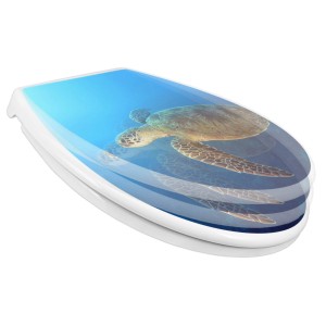 Banjado WC-Sitz Familie mit Absenkautomatik, Motiv Wasserschildkröte, Polypropylen.