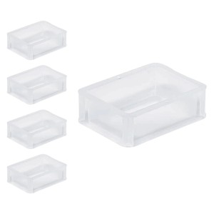 5 transparente Eurobehälter BasicLine mit Klickdeckel, 1,3 Liter, für Aufbewahrung.