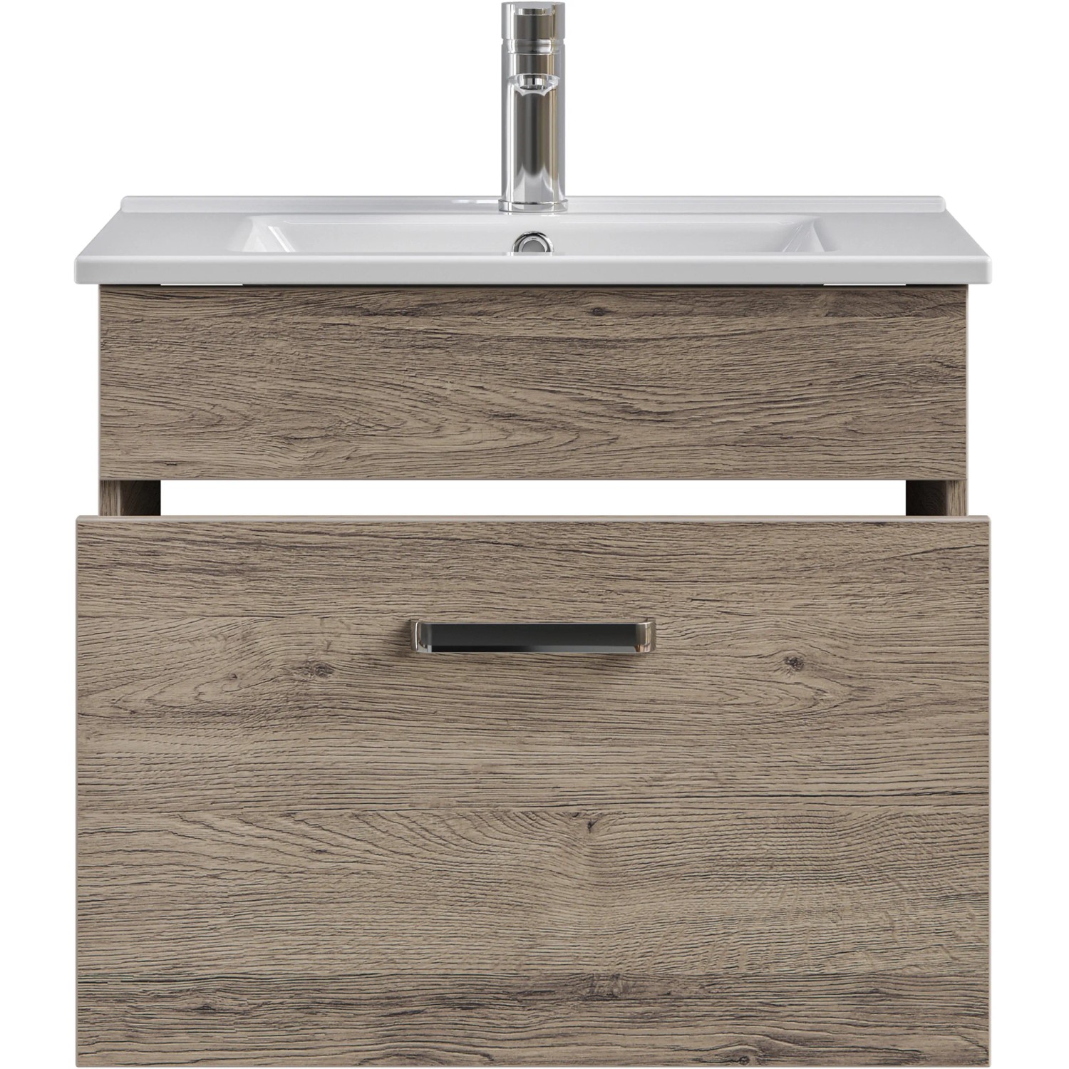 Pelipal Waschtisch Quickset 313, 65 cm, Sanremo Eiche Terra. Waschbeckenunterschrank mit Schublade und Softclose.