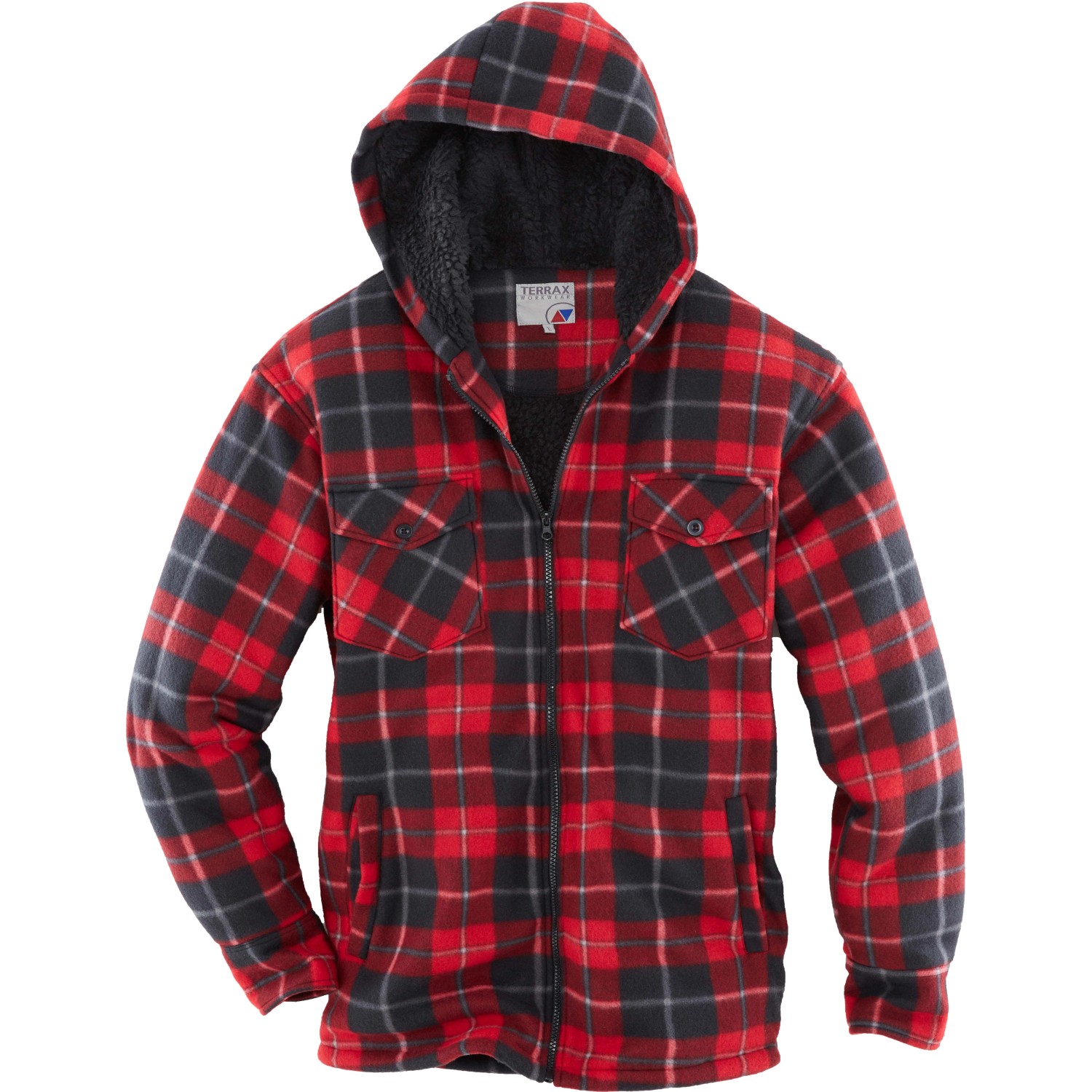 Hoodie Jacke Rot Schwarz Kariert Herren Herren Hoodie Mit