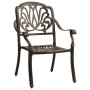 Bronzefarbener Gartenstuhl aus Aluminiumguss, Teil des 3-tlg. Bistro-Sets.