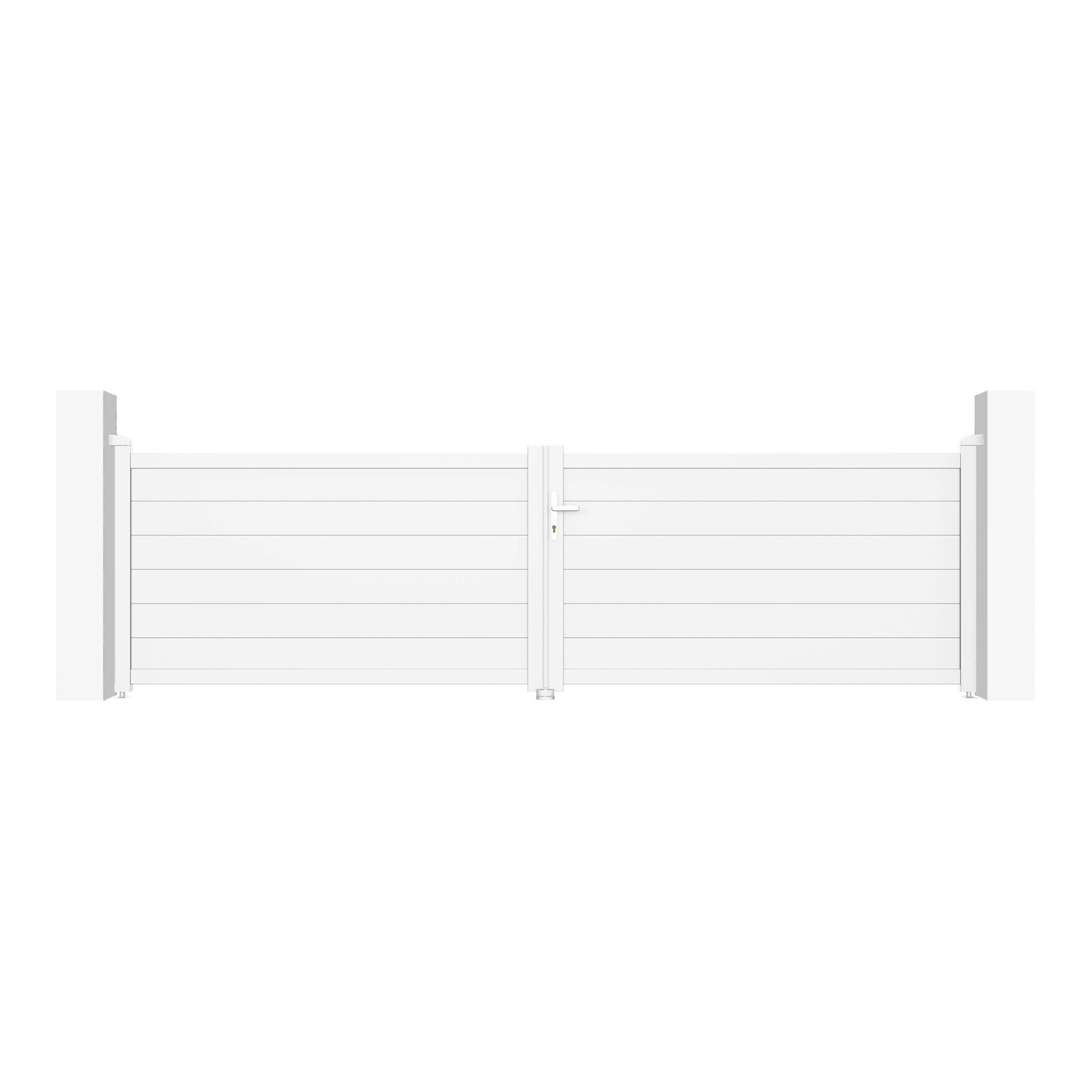 Casanoov Flügeltor 4M Eiger H 115Cm & 2 Pfosten H 166Cm Aluminium Weiß günstig online kaufen