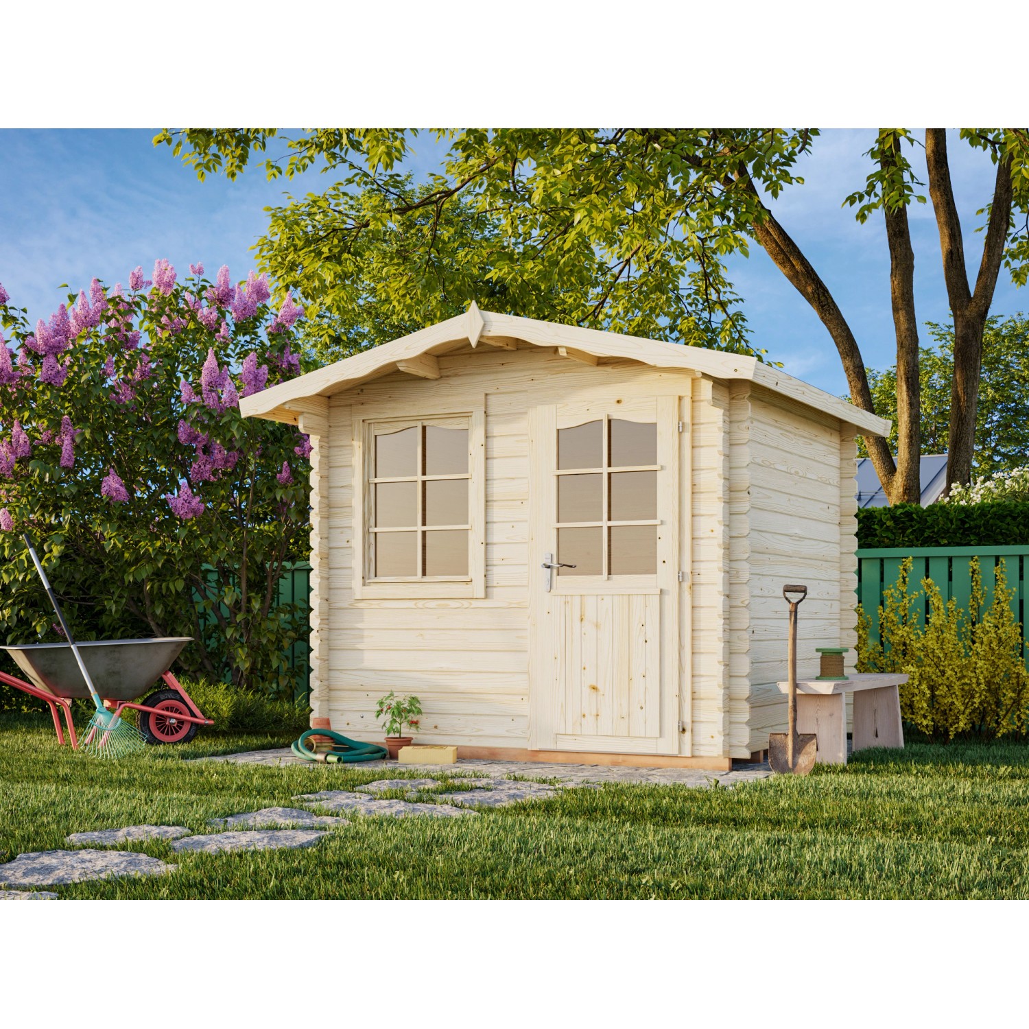 Palmako Gartenhaus Emma 240 x 200 cm Lackiert Dunkelgrau-Weiß FSC® günstig online kaufen